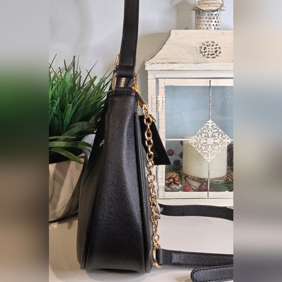 Bebe L.A Emmet Black & Gold Hobo Bag - Picture 5 of 13